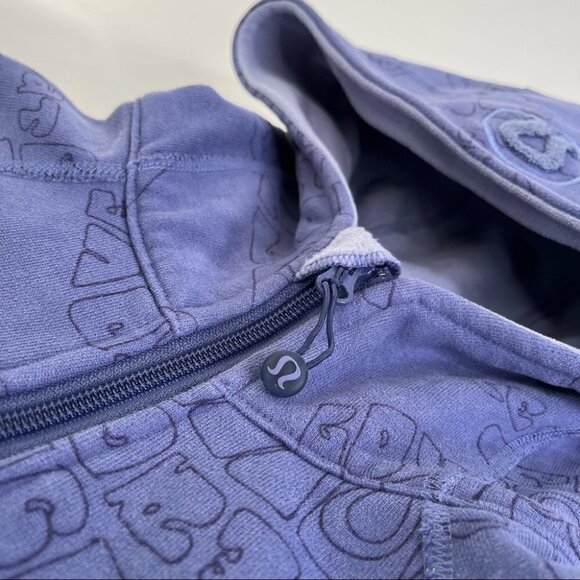 RARE Lululemon Purple Blue Peace Move Graffiti Zipup Limited Ed. Scuba Hoodie - Picture 5 of 16